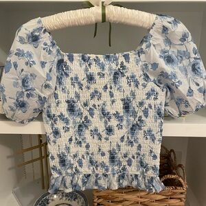 🔴ART CLASS FLORAL RUFFLE TOP